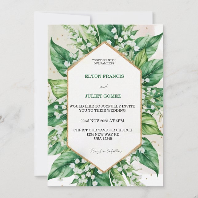 Maiglöckchen-Einladung Einladung (Vorderseite)