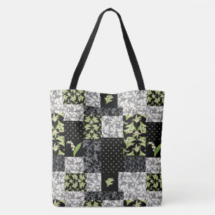 Maiglöckchen-Faux-Patchwork in Schwarz
