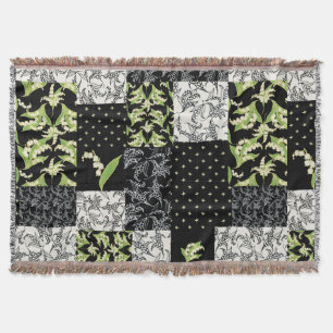 Maiglöckchen-Faux-Patchwork Schwarz Decke