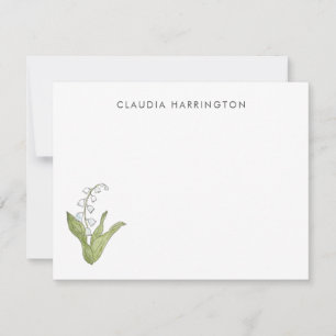 Maiglöckchen handillustriertes Frühlingsblumenmust Mitteilungskarte