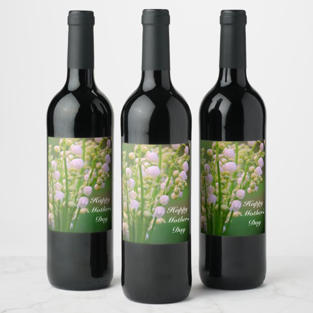 Maiglöckchen personalisiertes Weinlabel Weinetikett (Flaschen)