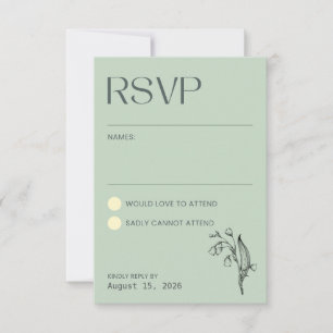 Maiglöckchen - Salbeigrüne RSVP Karte
