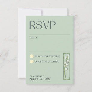 Maiglöckchen - Salbeigrüne RSVP Karte
