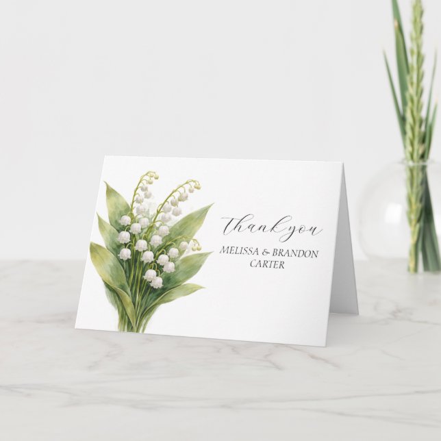 Maiglöckchen Weiße Blumen Hochzeit Danke  (Vorderseite)