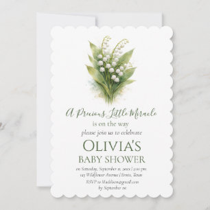 Maiglöckchen Weiße Florale Babyparty-Einladung Einladung