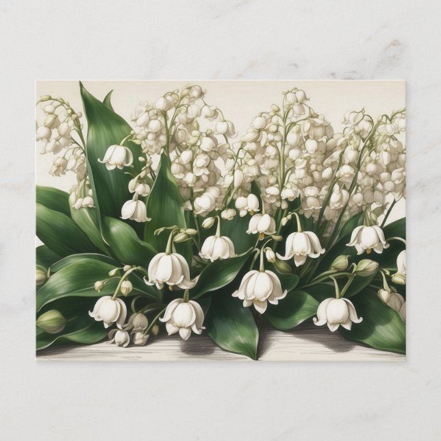 Maiglöckchenblumen Feiertagspostkarte (Vorderseite)