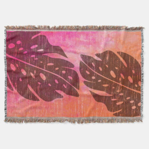 Maikai Hawaiian Monstera Leaf Krawatte-Dye Blend Decke