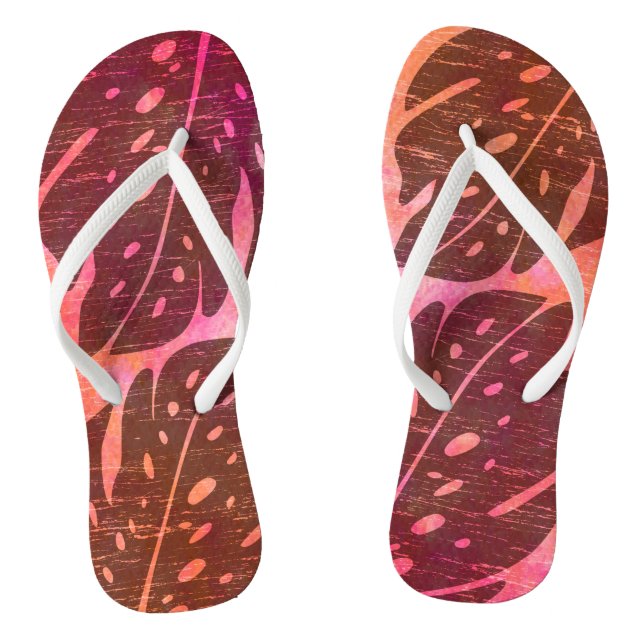 Maikai Hawaiian Monstera Leaf Krawatte-Dye Blend Flip Flops (Fußbett)
