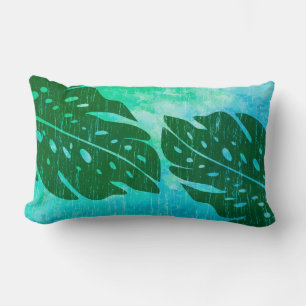 Maikai Hawaiian Monstera Leaf Krawatte-Dye Blend Lendenkissen