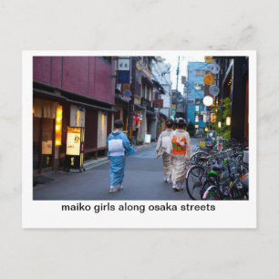 Maiko Girls entlang der osaka-Straßen Postkarte