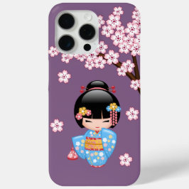Maiko Kokeshi Doll - Blue Kimono Geisha Girl Case-Mate iPhone Hülle