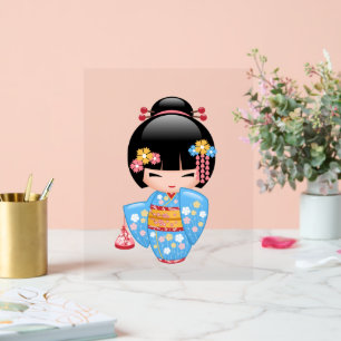 Maiko Kokeshi Doll - Niedliches japanisches Geisha Acrylschild