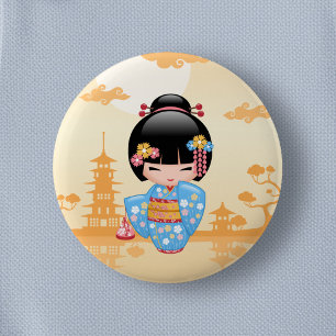 Maiko Kokeshi Doll - Niedliches japanisches Geisha Button