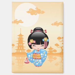 Maiko Kokeshi Doll - Niedliches japanisches Geisha Magnet