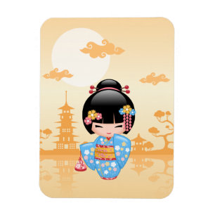 Maiko Kokeshi Doll - Niedliches japanisches Geisha Magnet