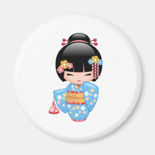 Maiko Kokeshi Doll - Niedliches japanisches Geisha Magnet