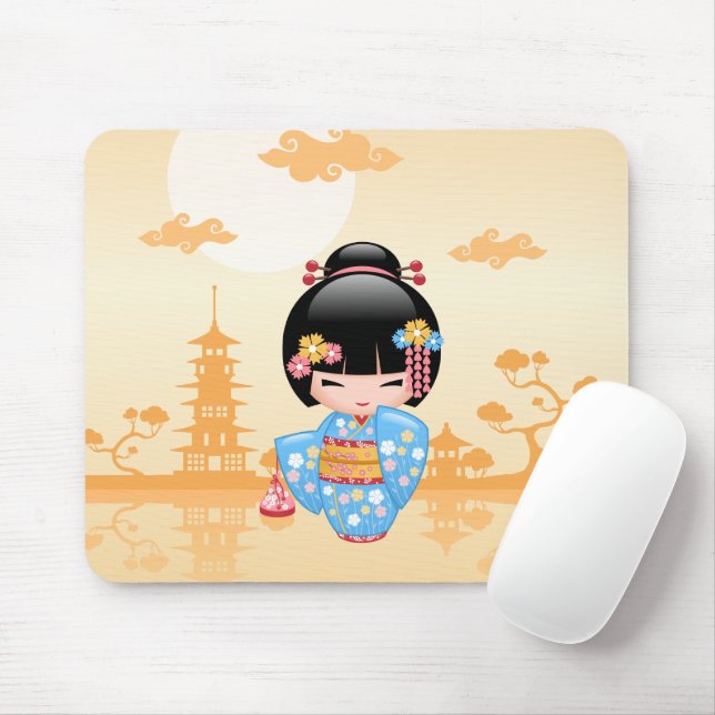 Maiko Kokeshi Doll - Niedliches japanisches Geisha Mousepad (Mit Mouse)