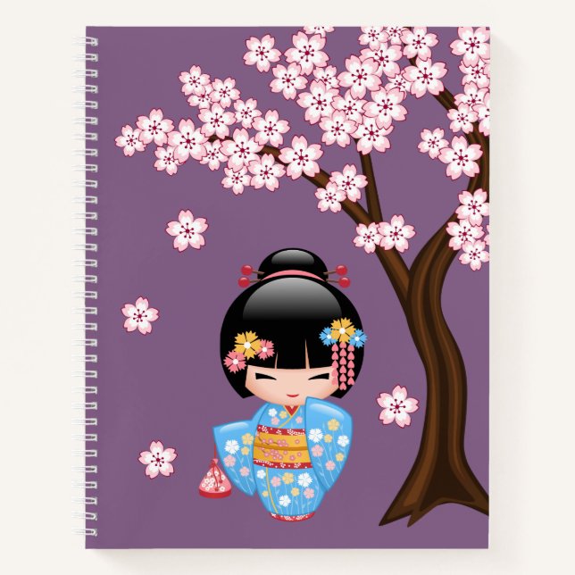 Maiko Kokeshi Doll - Niedliches japanisches Geisha Notizbuch (Vorderseite)