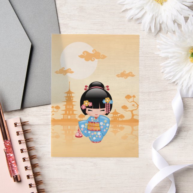 Maiko Kokeshi Niedlich Japanisch Geisha Gelbe Beil (Hochzeit)