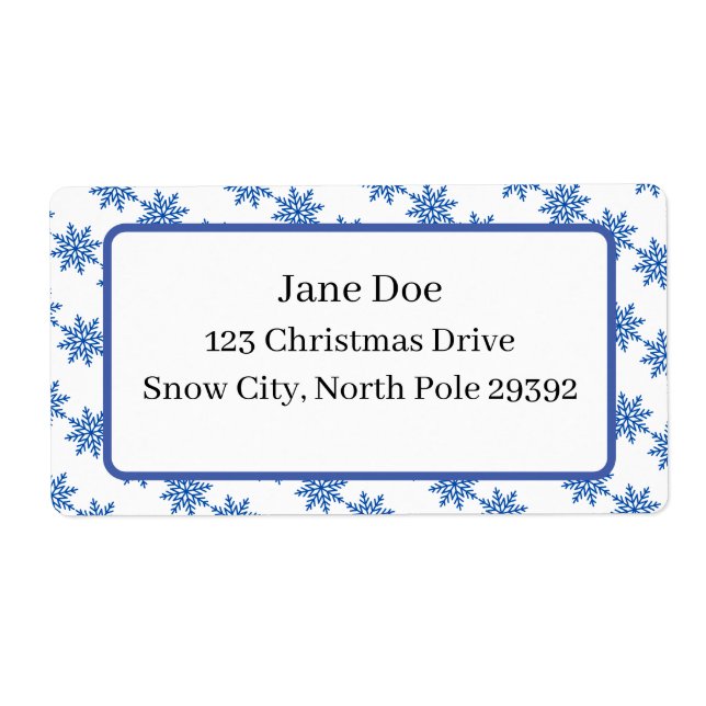 Mail-Adresse Blau/Weiß Wintersaison Snowflake (Vorne)