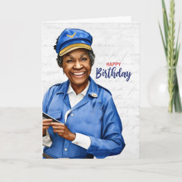 Mail Carrier African American Female Birthday Karte