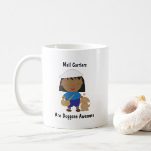 Mail Carrier Black Female Personalize Kaffeetasse