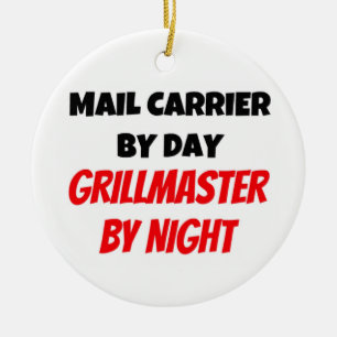 Mail Carrier by Day Grillmaster by Night Keramik Ornament