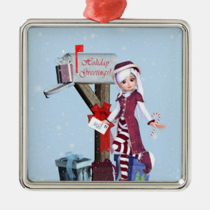 Mail Carrier Elf Mailbox Geschenke Silver Ornament