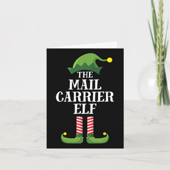 Mail Carrier Elf Matching Family Group Weihnachten Karte (Vorderseite)