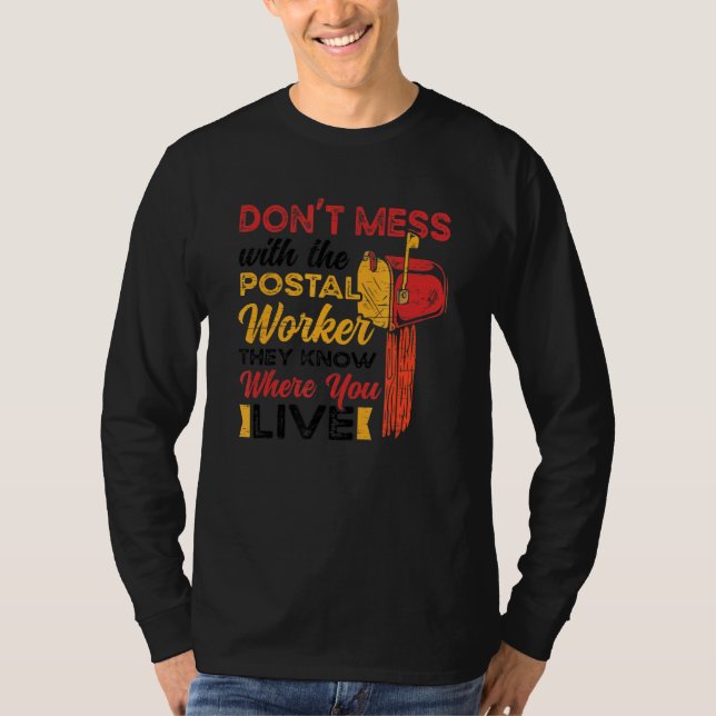 Mail Carrier Mailman Postarbeiter T-Shirt (Vorderseite)