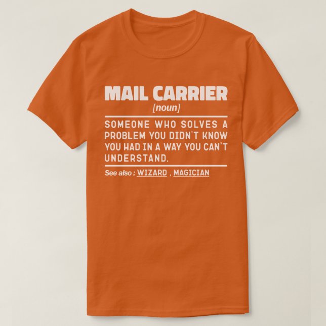 Mail Carrier Noun Bicycle Messenger Cool Worker T-Shirt (Design vorne)