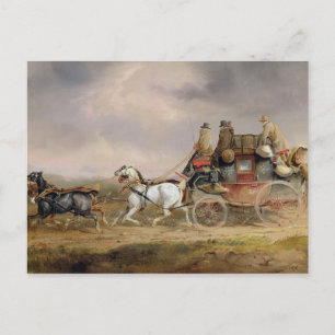 Mail Coaches on Road: The Louth-London Royal M Postkarte