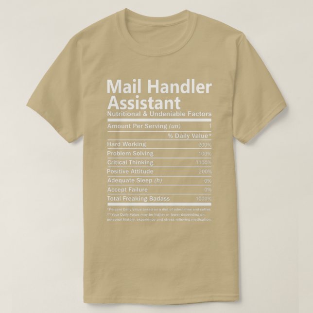 Mail Handler Assistant Nutrition und unbestritten T-Shirt (Design vorne)