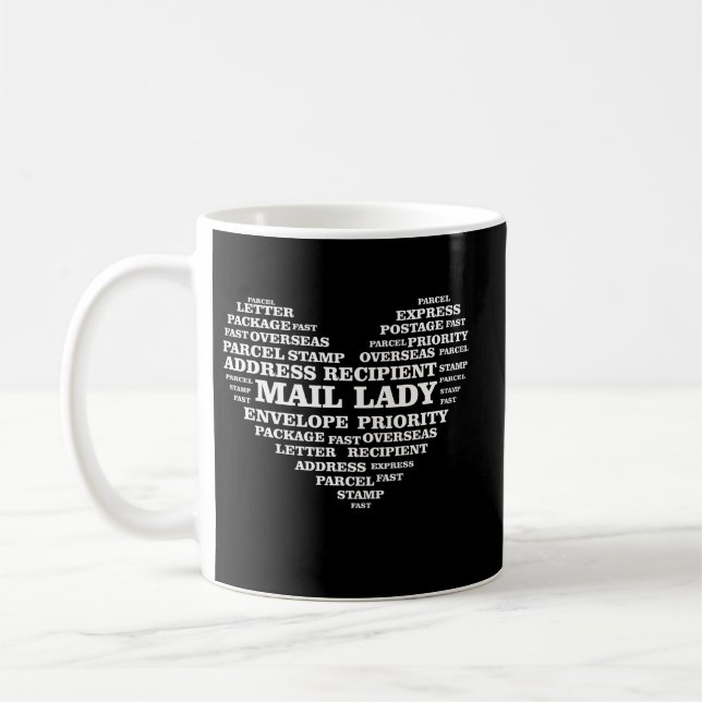 Mail Lady Heart Geschenk Postarbeiter Kaffeetasse (Links)