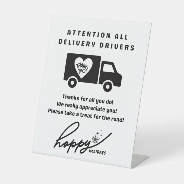 Mail Lieferung Weihnachtsfeiertag Leckerei Fußzeic Sockelschild (Vorderseite)