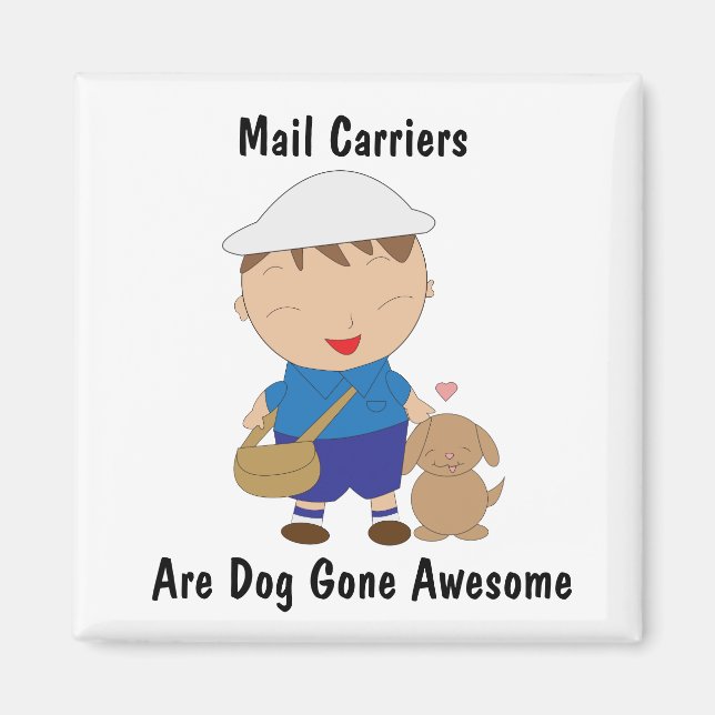 Mail Man Mail Carrier Niedlich Brown Dog personali Magnet (Vorne)
