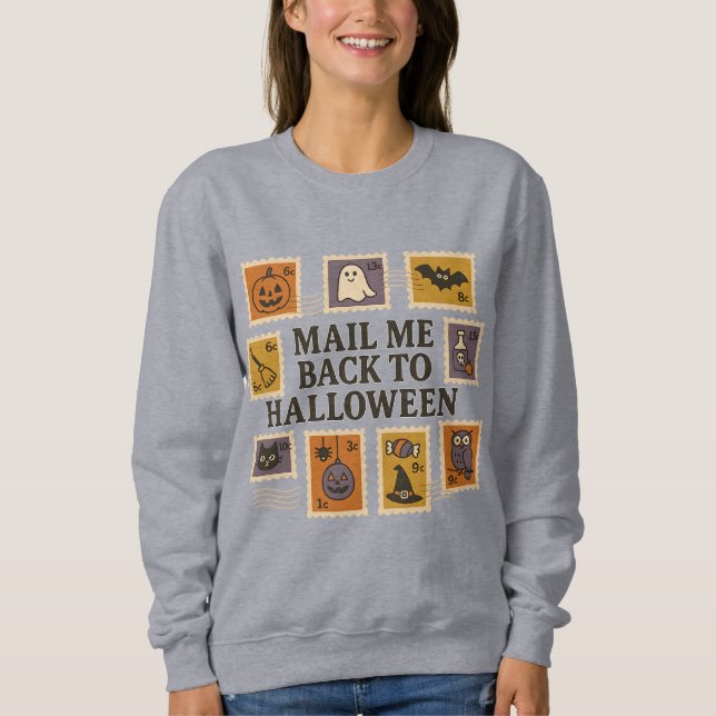 Mail Me Back to Halloween Shirt - Retro Postage (Vorderseite)