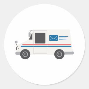 Mail Truck Runder Aufkleber
