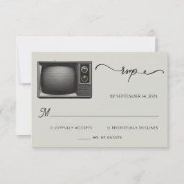 Mail Vintag Pays Old Retro Newspaper Wedding RSVP Karte