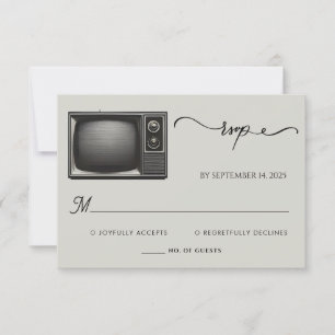 Mail Vintag Pays Old Retro Newspaper Wedding RSVP Karte