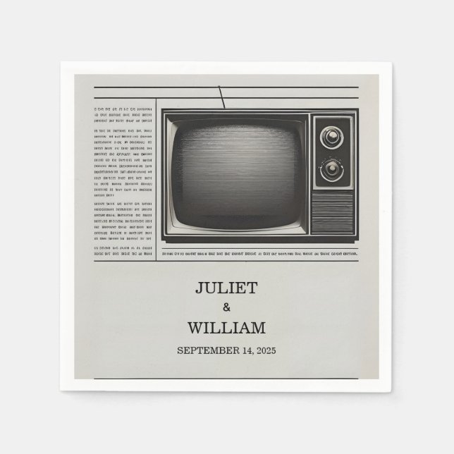 Mail Vintag Pays Old Retro Newspaper Wedding Serviette (Vorderseite)