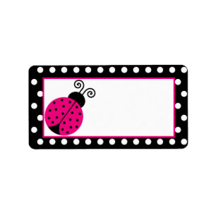 Mailadresse Black Spring Time Lady Bug Adressaufkleber