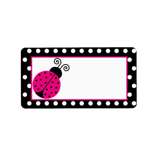 Mailadresse Black Spring Time Lady Bug Adressaufkleber (Vorne)