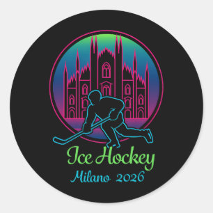 Mailand 2026 Eishockey Winter 2026 Und Duomo Di Mi Runder Aufkleber