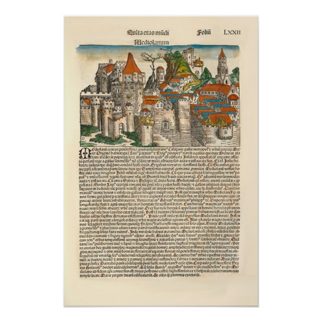Mailand Italien 1493 Altes Buch Poster (Vorderseite)