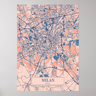 Mailand - Italien Breezy City Map Poster