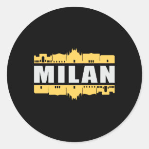 Mailand Italien City Skyline Cityscape Funny Gesch Runder Aufkleber