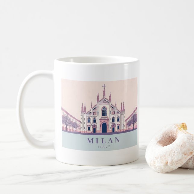 Mailand Italien Duomo di Milano Pastel Travel Kaffeetasse (Mit Donut)