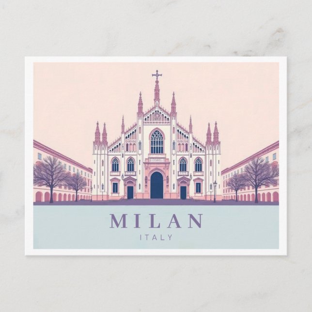 Mailand Italien Duomo di Milano Pastel Travel Postkarte (Vorderseite)