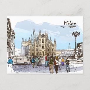 Mailand Italien Duomo di Milano Reise Kunst Vintag Postkarte